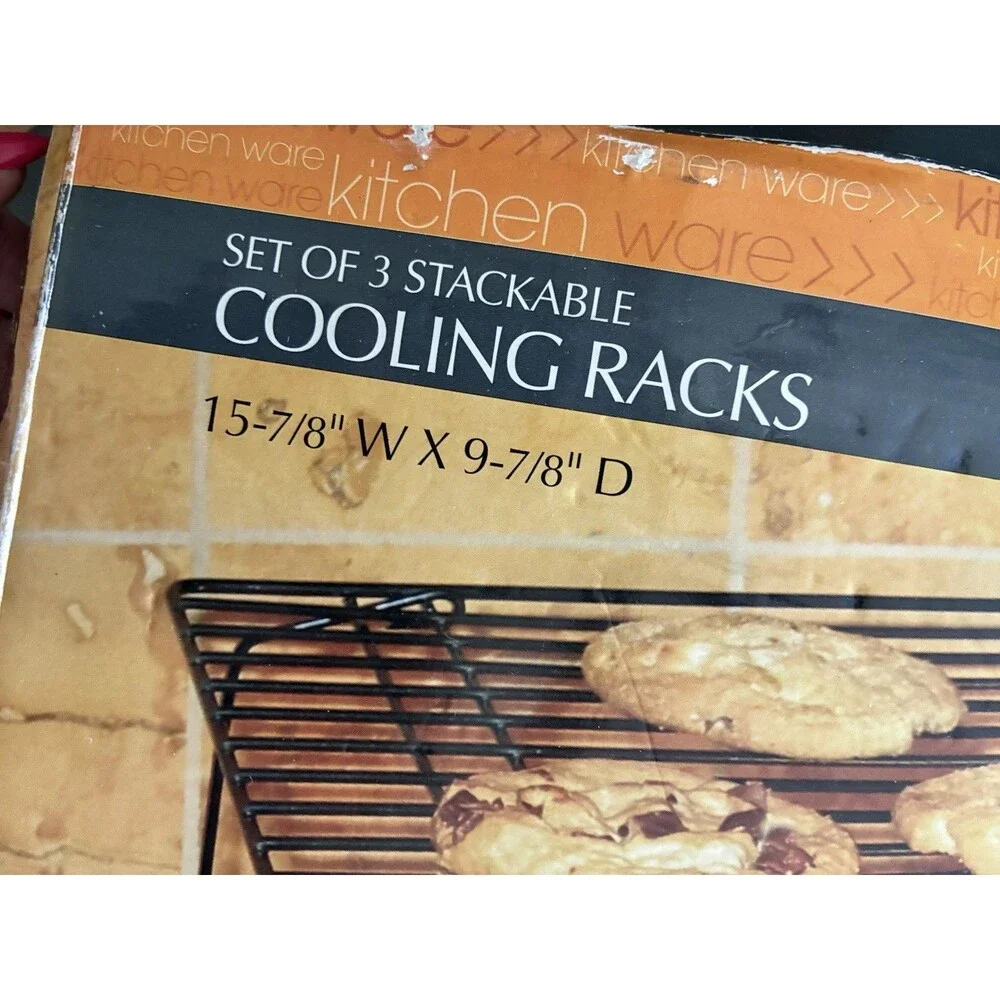 Vintage Crofton Set of 3 Stackable Cooling Racks Wire Baking Cookie Racks w/Box